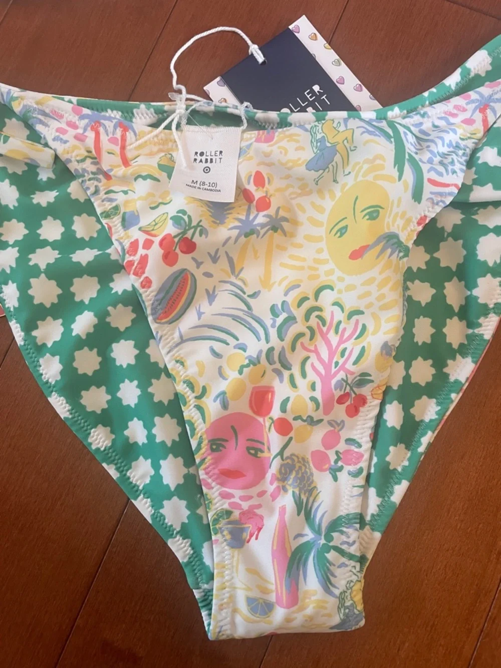 Roller Rabbit Multicolor Floral & Sun Print String Bikini - Picture 2 of 4